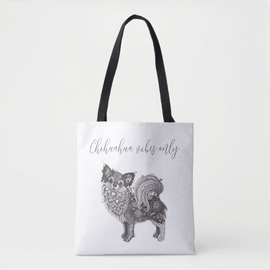 Tote Bag Chihuahua Vibes トートバッグ (正面)