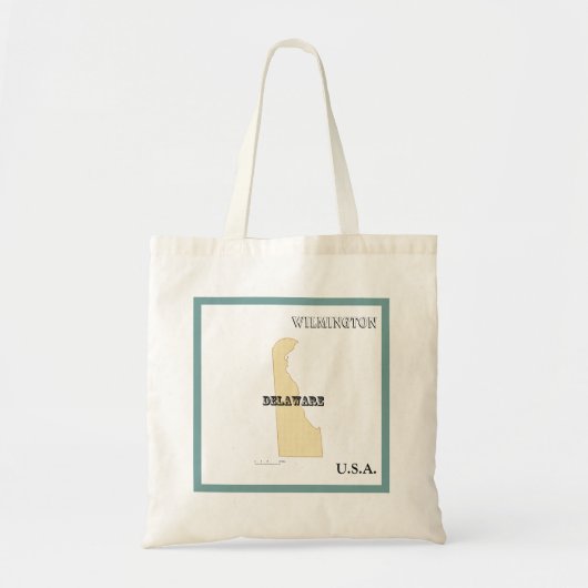 Tote Bag - Delaware State Map with City トートバッグ (正面)
