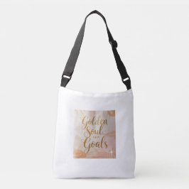 Tote Bag Design – “ゴールデンソウル、新しい目標へ。” – ゴールド クロスボディバッグ
