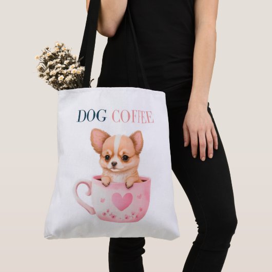Tote Bag Dog Coffee トートバッグ (クローズアップ)