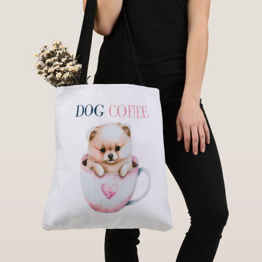 Tote Bag Dog Coffee トートバッグ (クローズアップ)