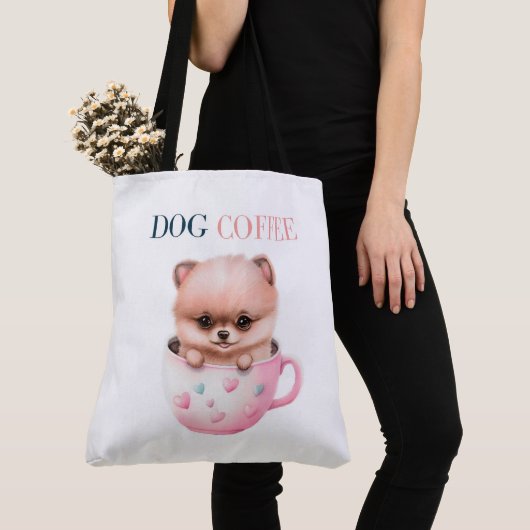 Tote Bag Dog Coffee トートバッグ (クローズアップ)