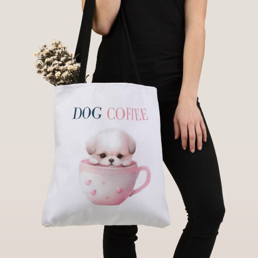 Tote Bag Dog Coffee トートバッグ (クローズアップ)