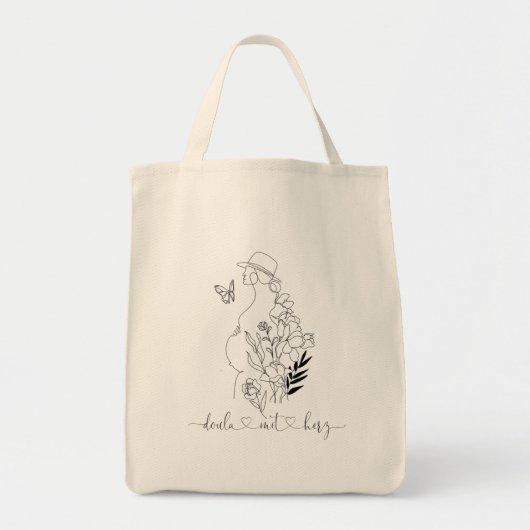 Tote Bag Doula mit Herz トートバッグ (正面)