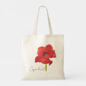 Tote bag fleur coquelicot rouge aquarelle トートバッグ (裏面)