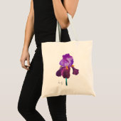 Tote bag fleur iris violet aquarelle トートバッグ (正面(商品))