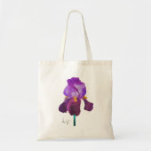 Tote bag fleur iris violet aquarelle トートバッグ (正面)