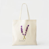 Tote bag fleur lavande violet aquarelle トートバッグ (正面)