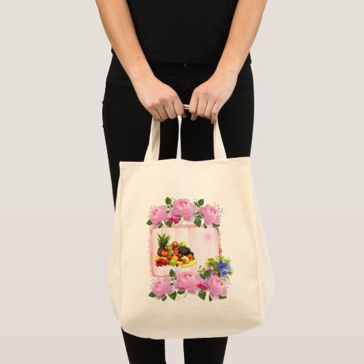 Tote Bag Floral Fruit トートバッグ (正面(商品))