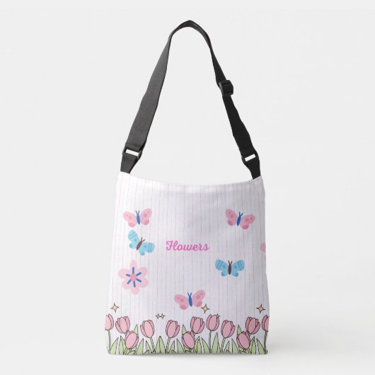 Tote bag flowers  クロスボディバッグ (正面)