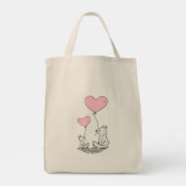 Tote Bag Foxy Pink Hearts  トートバッグ (裏面)