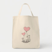 Tote Bag Foxy Pink Hearts  トートバッグ (正面)