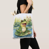 Tote bag frog トートバッグ (クローズアップ)