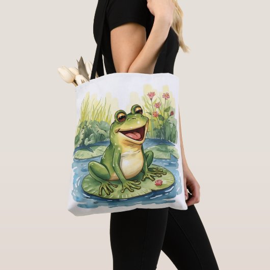 Tote bag frog トートバッグ (クローズアップ)