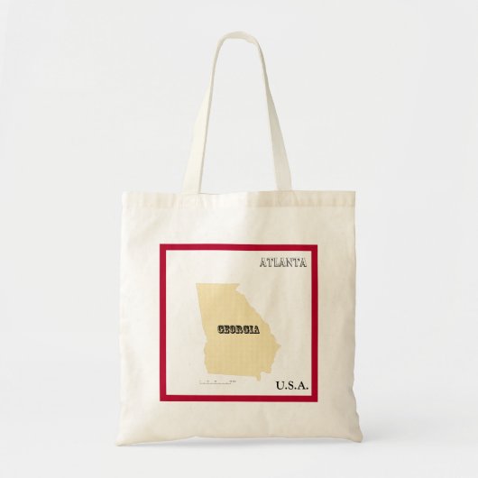 Tote Bag - Georgia State Map with City トートバッグ (正面)