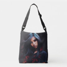 Tote Bag girl black hair