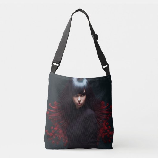 Tote Bag girl black hair クロスボディバッグ (正面)