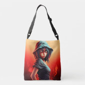 Tote Bag girl blue hat クロスボディバッグ (裏面)