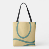 Tote Bag – Green Lines on Yellow トートバッグ (裏面)