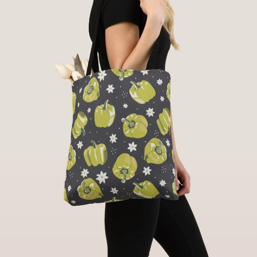 Tote Bag Green Pepper Scattered トートバッグ (クローズアップ)