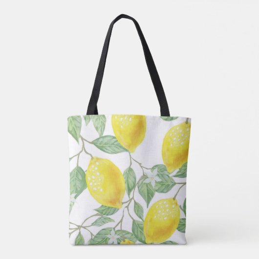 Tote Bag, Happy Yellow Lemons トートバッグ (裏面)