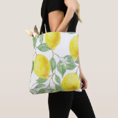 Tote Bag, Happy Yellow Lemons トートバッグ (クローズアップ)