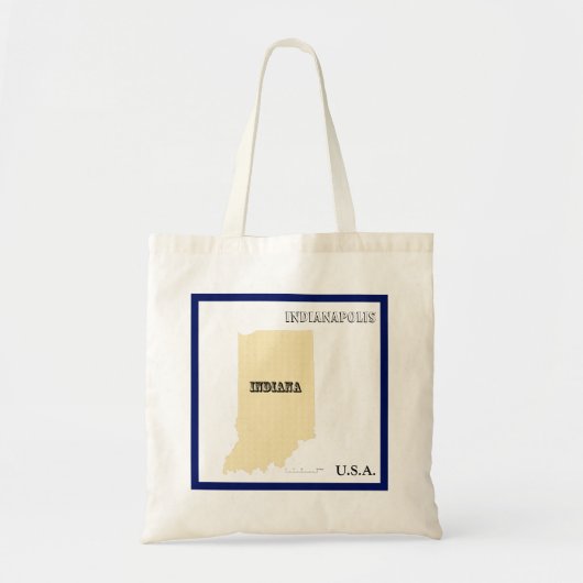 Tote Bag - Indiana State Map with City トートバッグ (正面)