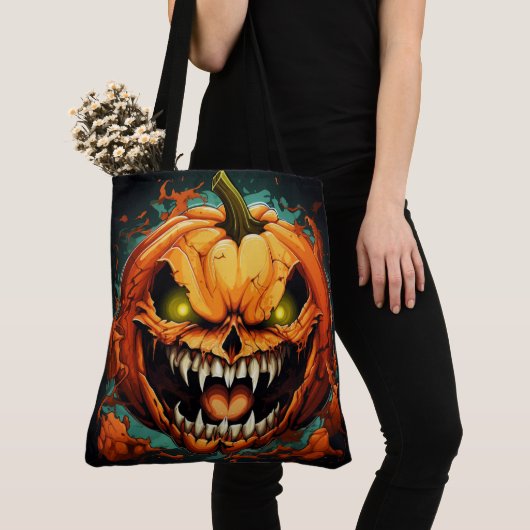 Tote Bag Invasion of the Furious Pumpkins トートバッグ (クローズアップ)