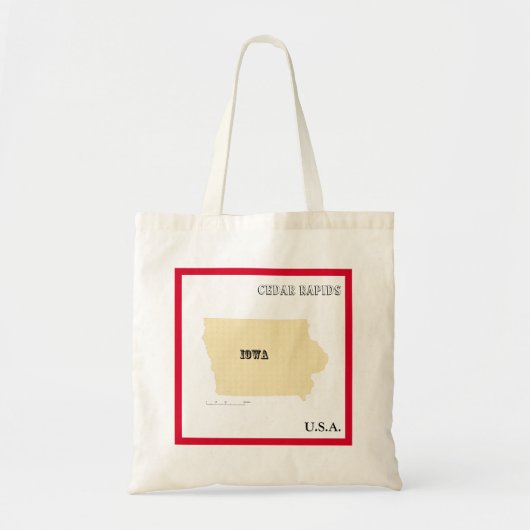 Tote Bag - Iowa State Map with City トートバッグ (正面)