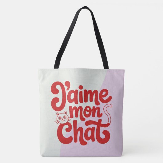Tote Bag J’aime mon chat トートバッグ (正面)