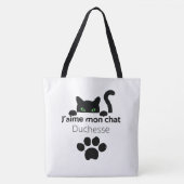 Tote Bag J'aime mon chat Duchesse トートバッグ (正面)