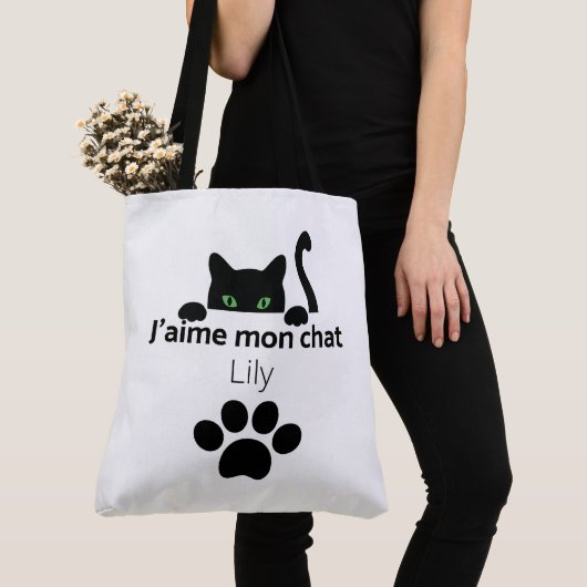 Tote Bag J'aime mon chat Lily トートバッグ (クローズアップ)
