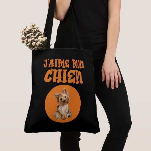 Tote Bag J'aime mon chien トートバッグ (クローズアップ)