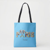 Tote Bag J'aime Paris avec un décor urbain  トートバッグ (正面)