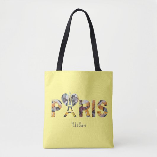 Tote Bag J'aime Paris avec un décor urbain  トートバッグ (正面)