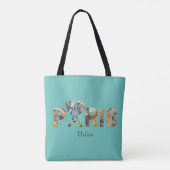 Tote Bag J'aime Paris avec un décor urbain  トートバッグ (裏面)