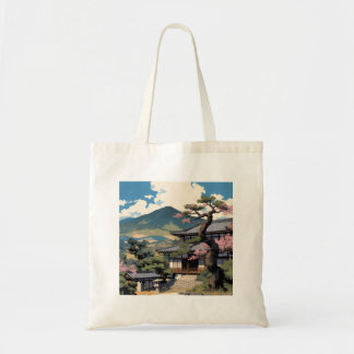 Tote Bag Japonais – Paysage Traditionnel & Temple  トートバッグ