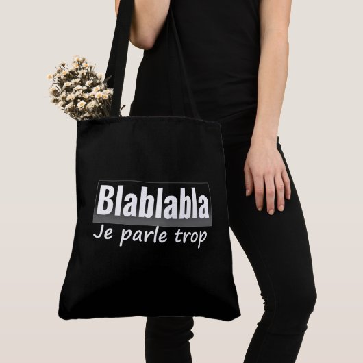 Tote Bag Je parle trop トートバッグ (クローズアップ)