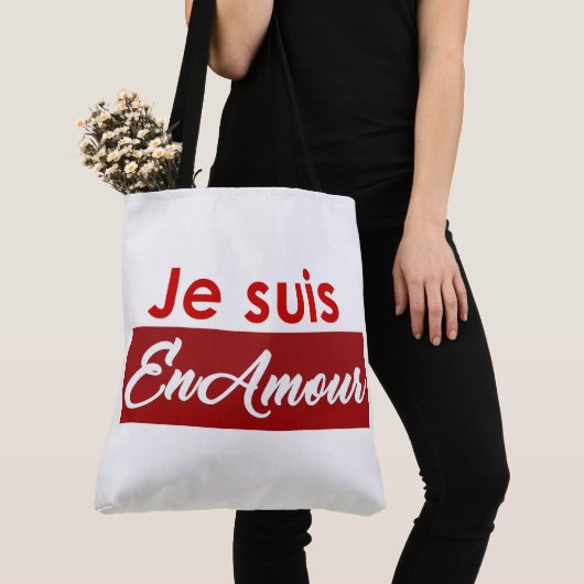 Tote bag je suis en amour トートバッグ (クローズアップ)