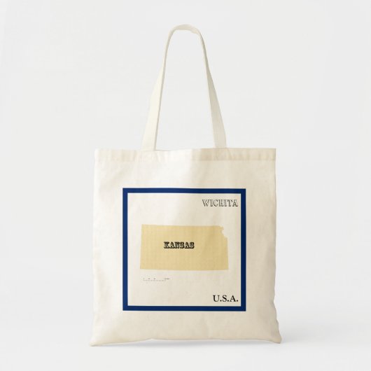 Tote Bag - Kansas State Map with City トートバッグ (正面)