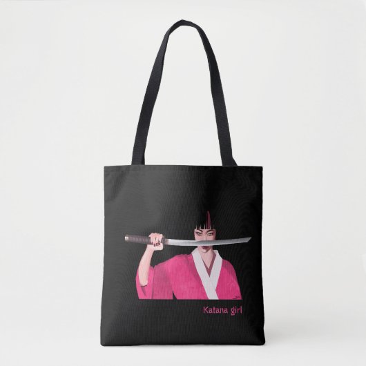 Tote bag Katana girl トートバッグ (正面)
