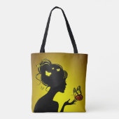Tote Bag La femme papillons jaunes トートバッグ (裏面)