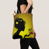 Tote Bag La femme papillons jaunes トートバッグ (クローズアップ)