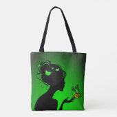 Tote Bag La femme papillons verts トートバッグ (裏面)
