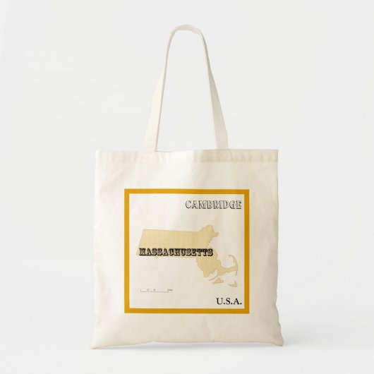 Tote Bag - Massachusetts State Map with City トートバッグ (正面)