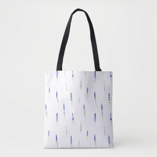 Tote Bag (Medium) - Lavender Pattern トートバッグ (正面)