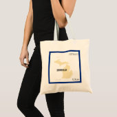 Tote Bag - Michigan State Map with City トートバッグ (正面(商品))