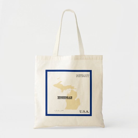 Tote Bag - Michigan State Map with City トートバッグ (正面)