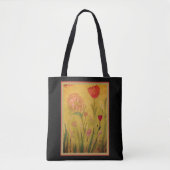 Tote Bag - Mixed Media Flowers トートバッグ (正面)