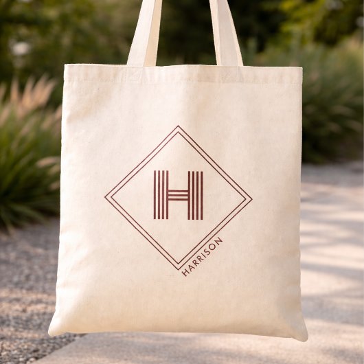 Tote Bag | Modern Geometric Monogram Initial トートバッグ